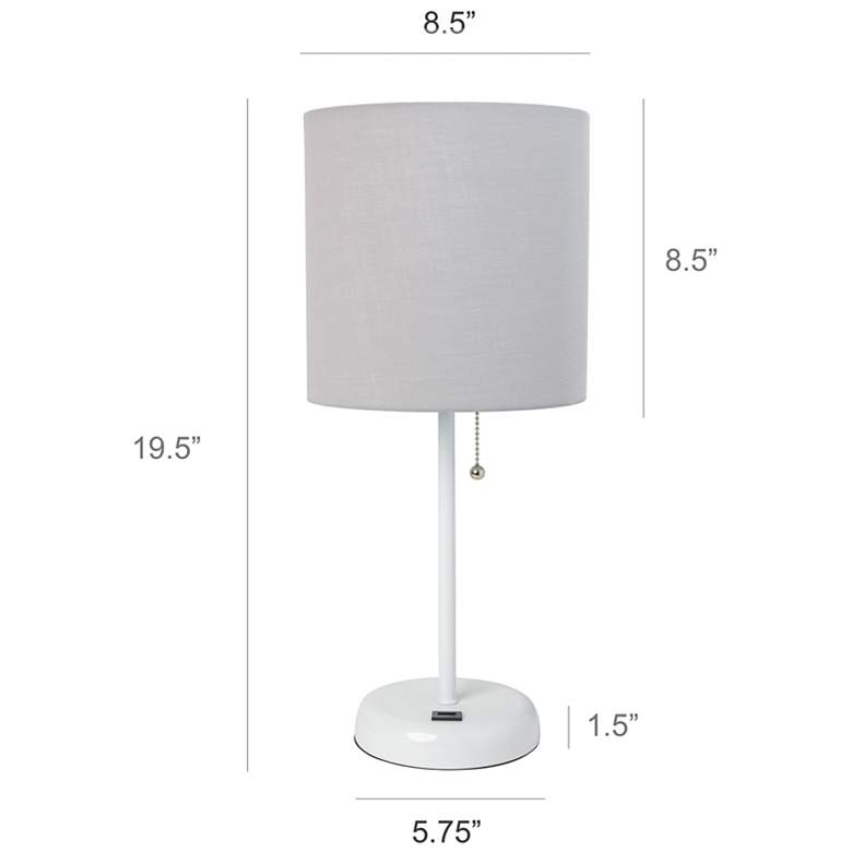 Image 6 LimeLights 19 1/2" High White and Gray USB Accent Lamps Set of 2 more views