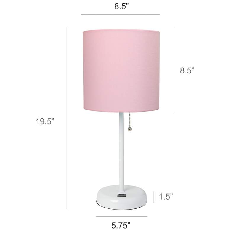 Image 7 LimeLights 19 1/2" High White and Pink USB Accent Lamps Set of 2 more views
