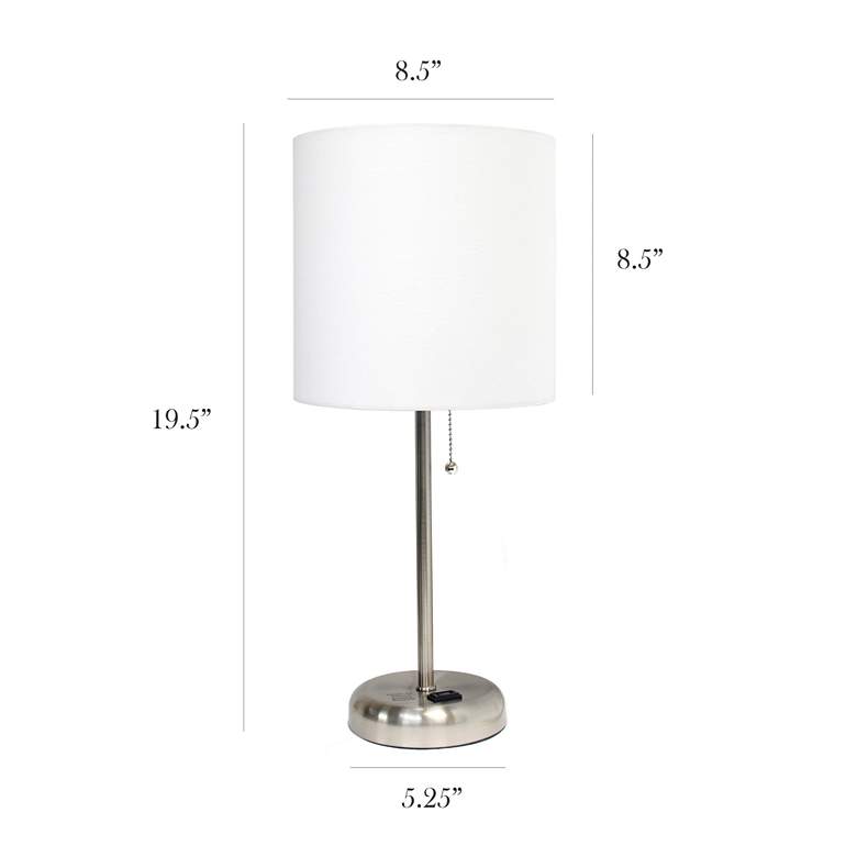 Image 4 LimeLights 19 1/2 inch High White Shade Charge Outlet Table Lamps Set of 2 more views