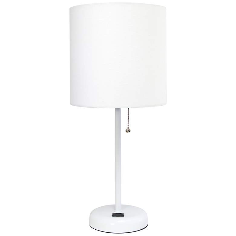 LimeLights 19 1/2&quot; High White Stick Accent Table Lamp with Outlet