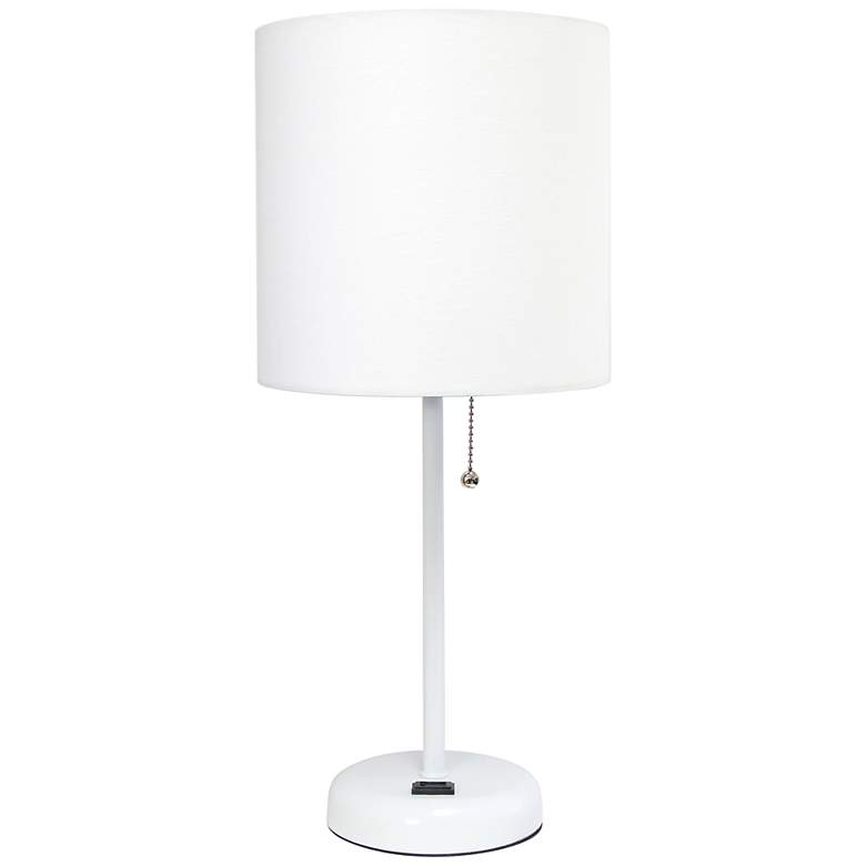 Image 2 LimeLights 19 1/2" High White Stick Accent Table Lamp with Outlet