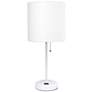 LimeLights 19 1/2" High White Stick Accent Table Lamp with Outlet