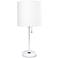LimeLights 19 1/2" High White Stick Accent Table Lamp with Outlet