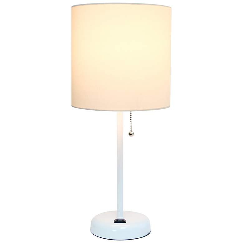 Image 5 LimeLights 19 1/2 inch High White Stick Accent Table Lamp with Outlet more views