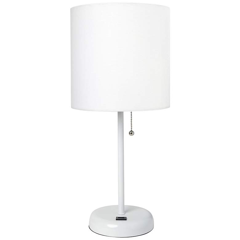 Image 2 LimeLights 19 1/2 inch High White Stick Accent Table Lamp with USB Port