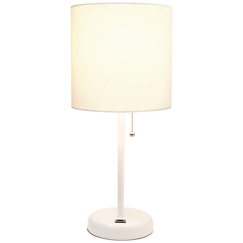 Image 7 LimeLights 19 1/2 inch High White Stick Accent Table Lamp with USB Port more views