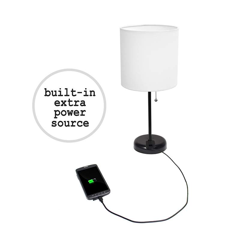 Image 3 LimeLights 19 1/2" Power Outlet Modern Black Table Lamps Set of 2 more views