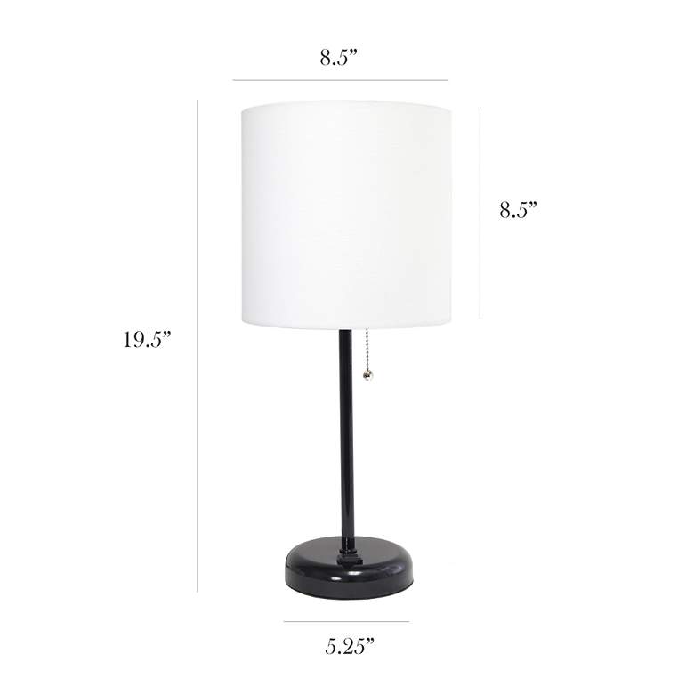 Image 4 LimeLights 19 1/2" Power Outlet Modern Black Table Lamps Set of 2 more views