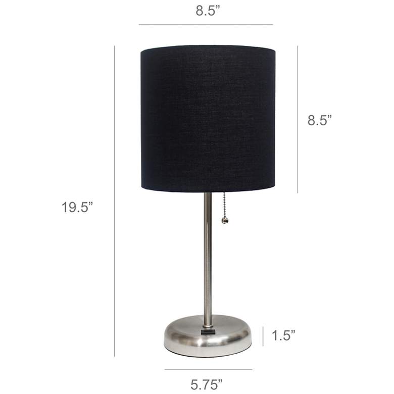 Image 6 LimeLights 19 1/2" Steel and Black Shade USB Accent Lamps Set of 2 more views