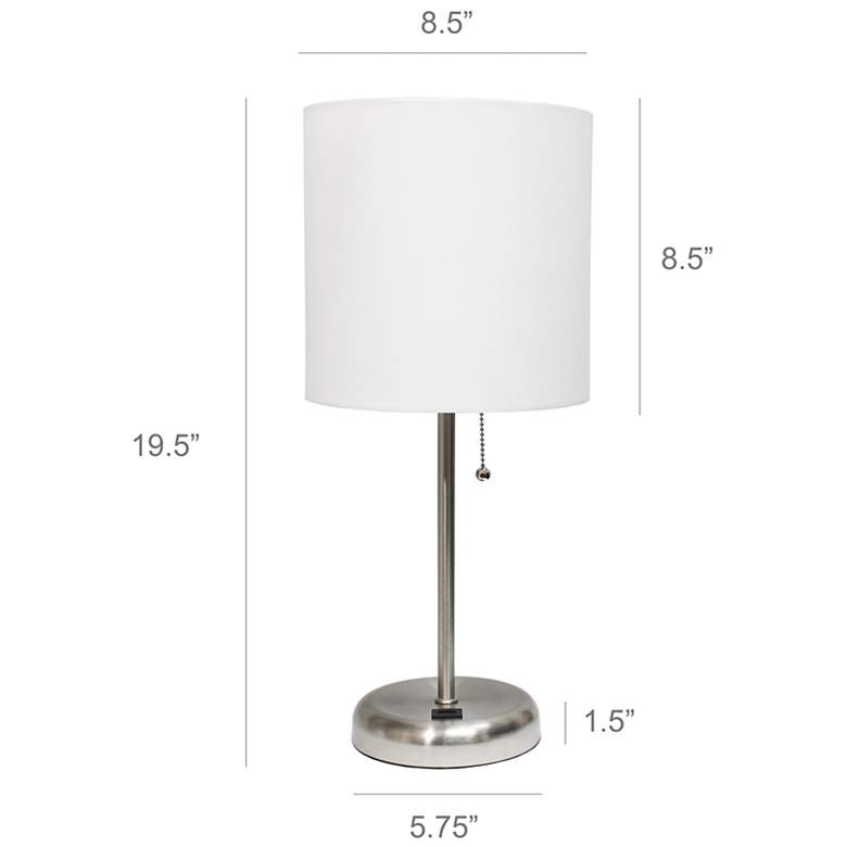 Image 6 LimeLights 19 1/2 inch Steel and White Shade USB Accent Lamps Set of 2 more views