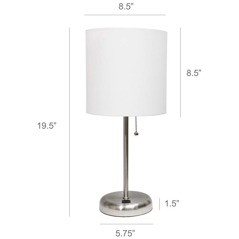Image 6 LimeLights 19 1/2" Steel and White Shade USB Accent Lamps Set of 2 more views