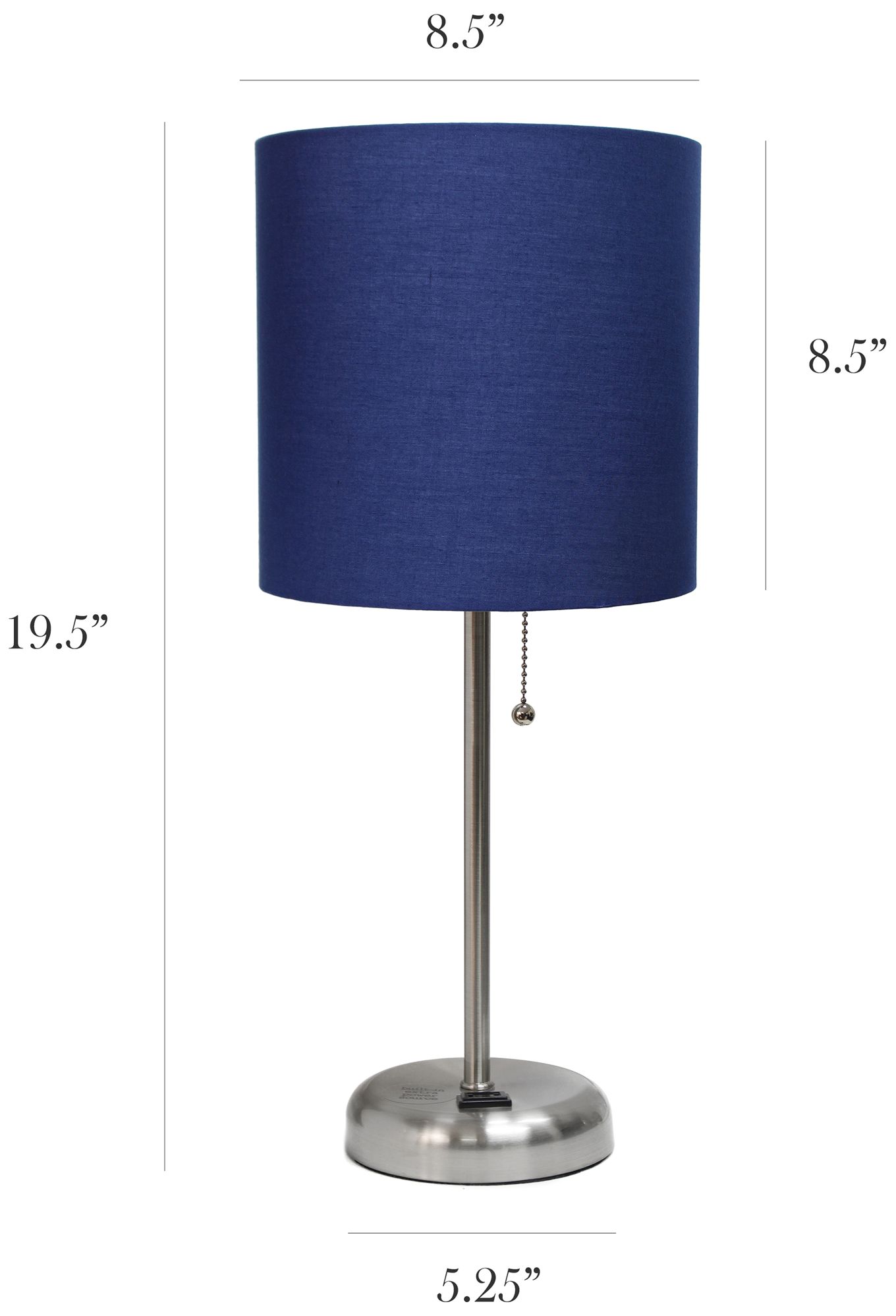 LimeLights 19 1/2" Steel Navy Accent Table Lamps Set of 2