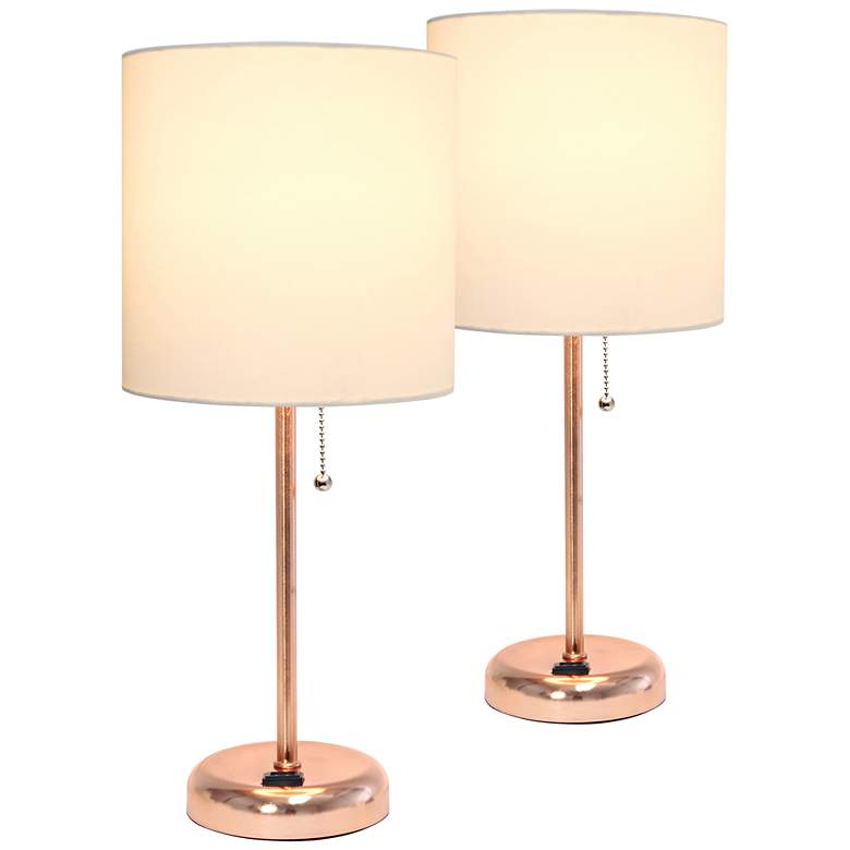 Image 1 LimeLights 19 1/2 inchH Gold White Accent Table Lamps Set of 2