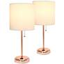 LimeLights 19 1/2"H Gold White Accent Table Lamps Set of 2