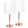 LimeLights 19 1/2"H Gold White Shade Accent Lamps Set of 2