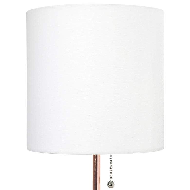 Image 3 LimeLights 19 1/2 inchH Rose Gold Stick Accent Table Lamp with USB Port more views