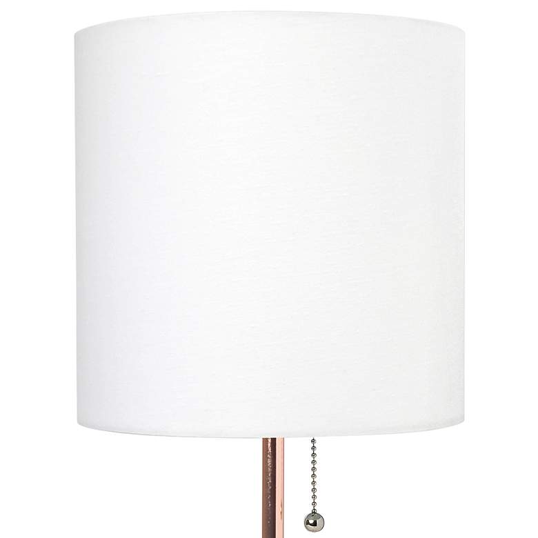 Image 3 LimeLights 19 1/2"H Rose Gold Stick Accent Table Lamp with USB Port more views