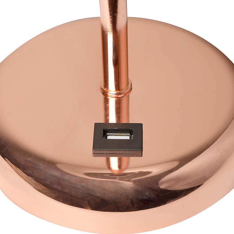 Image 5 LimeLights 19 1/2 inchH Rose Gold Stick Accent Table Lamp with USB Port more views