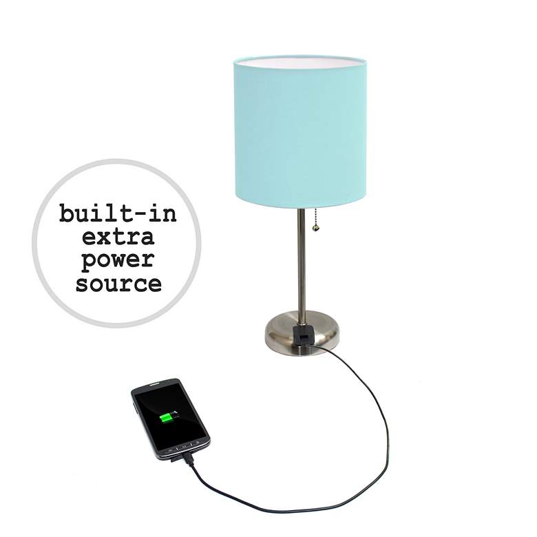 Image 3 LimeLights 19 1/2"H Steel Aqua Accent Table Lamps Set of 2 more views