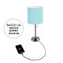 LimeLights 19 1/2"H Steel Aqua Accent Table Lamps Set of 2