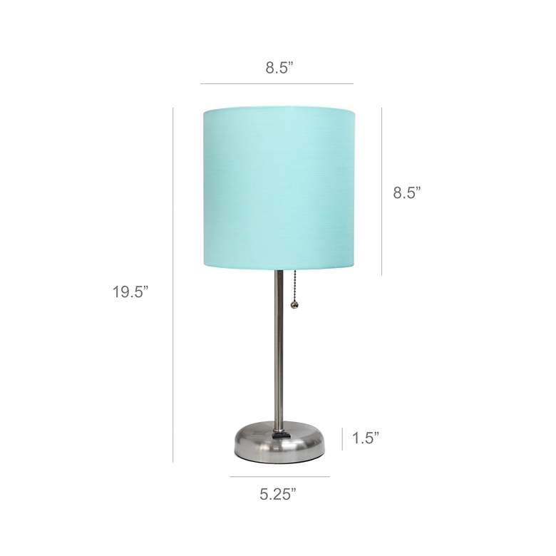 Image 4 LimeLights 19 1/2"H Steel Aqua Accent Table Lamps Set of 2 more views