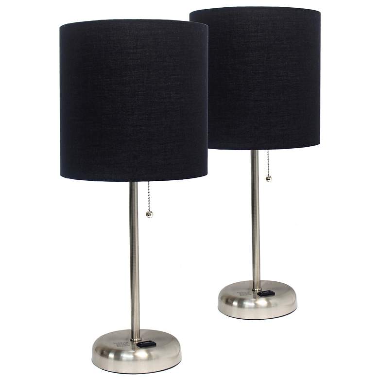 Image 1 LimeLights 19 1/2"H Steel Black Accent Table Lamps Set of 2