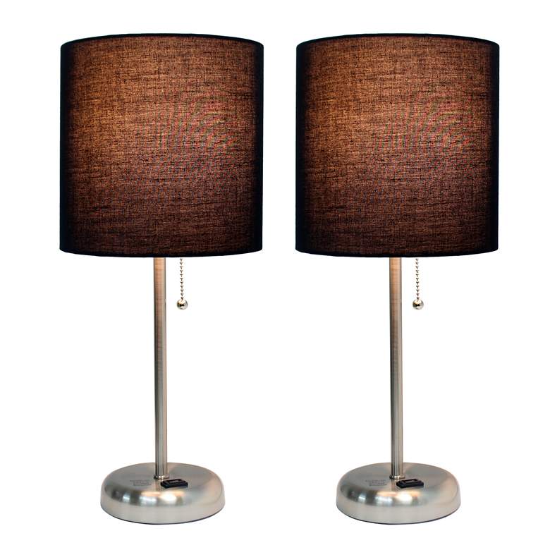 Image 2 LimeLights 19 1/2"H Steel Black Accent Table Lamps Set of 2 more views