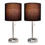 LimeLights 19 1/2"H Steel Black Accent Table Lamps Set of 2