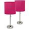 LimeLights 19 1/2"H Steel Pink Accent Table Lamps Set of 2