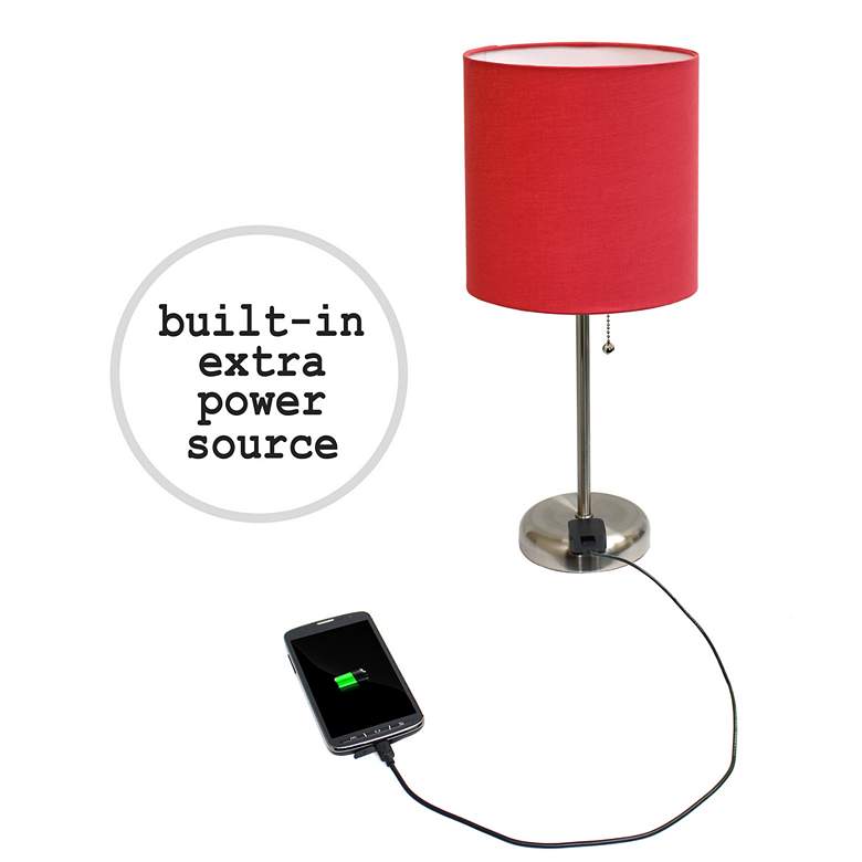 Image 7 LimeLights 19 1/2"H Steel Red Accent Table Lamps Set of 2 more views