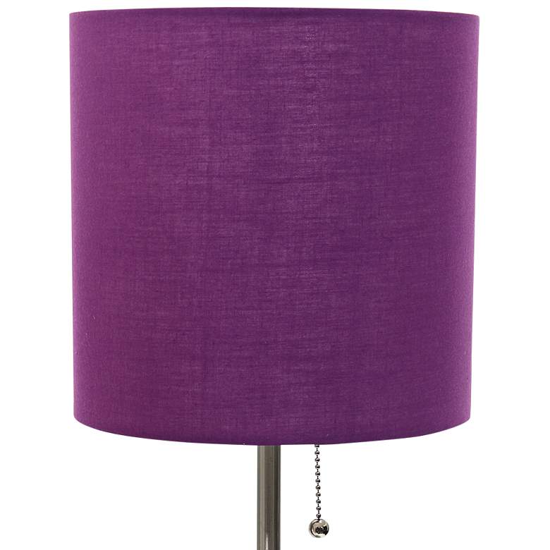 Image 3 LimeLights 19 1/2 inchH Stick Table Lamp with Purple Shade and USB Port more views