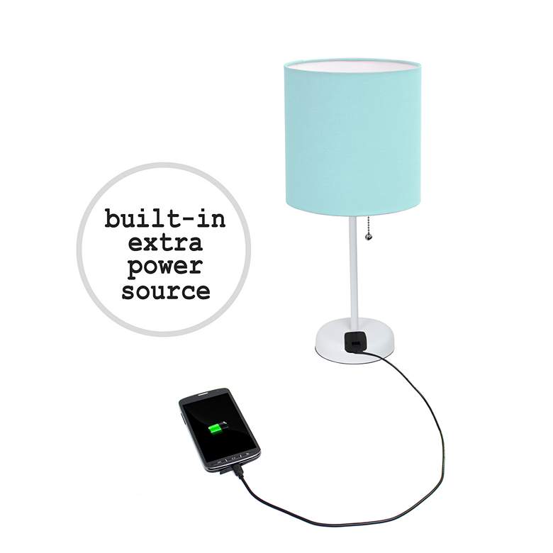 Image 3 LimeLights 19 1/2"H White Aqua Accent Table Lamps Set of 2 more views