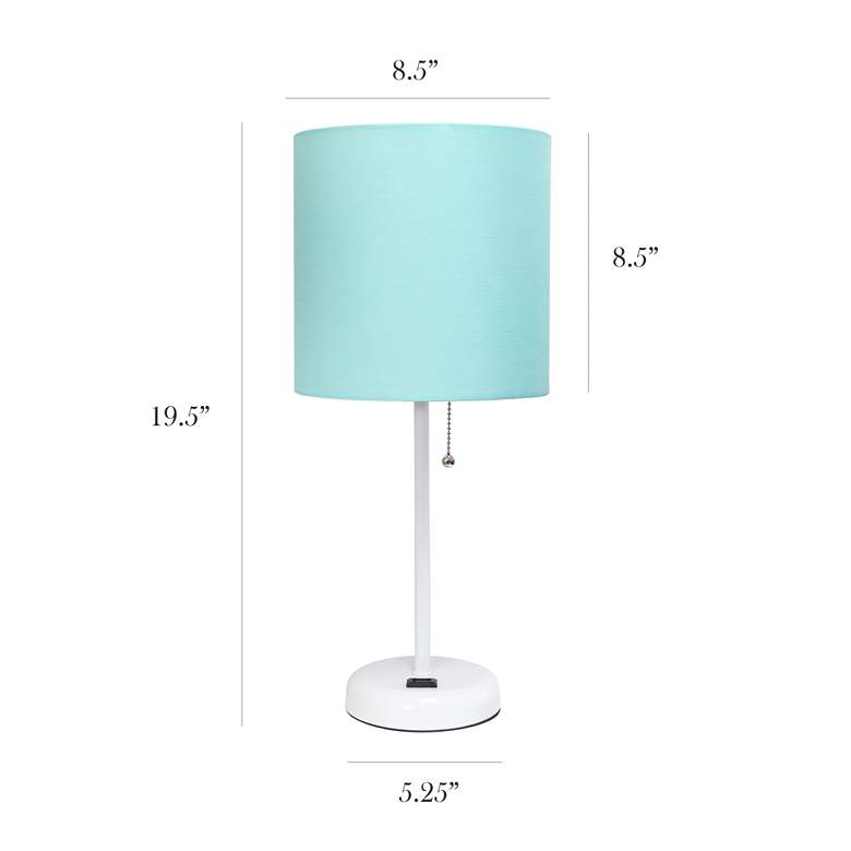 Image 4 LimeLights 19 1/2 inchH White Aqua Accent Table Lamps Set of 2 more views