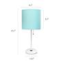 LimeLights 19 1/2"H White Aqua Accent Table Lamps Set of 2