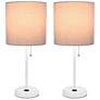 LimeLights 19 1/2"H White Metal Accent Table Lamps Set of 2
