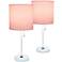 LimeLights 19 1/2"H White Pink Accent Table Lamps Set of 2