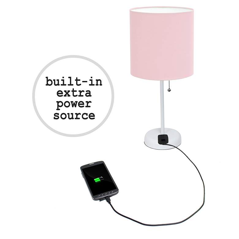 Image 7 LimeLights 19 1/2"H White Pink Accent Table Lamps Set of 2 more views
