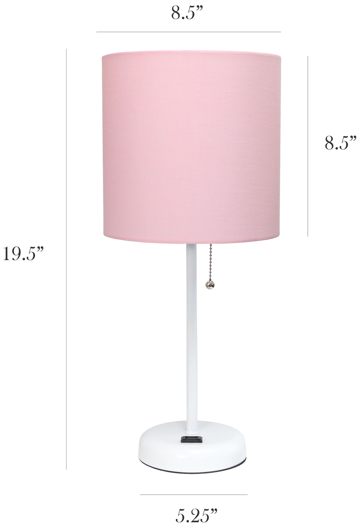 LimeLights 19 1/2"H White Pink Accent Table Lamps Set of 2