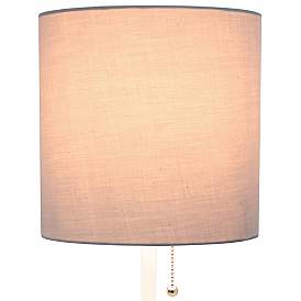 Image3 of LimeLights 19 1/2"H White Stick Table Lamp w/ Gray Shade and USB Port more views