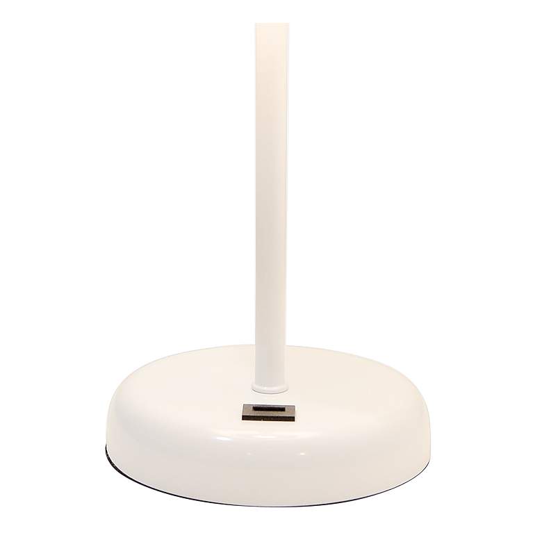 Image 4 LimeLights 19 1/2"H White Stick Table Lamp w/ Gray Shade and USB Port more views