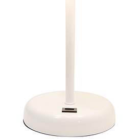 Image4 of LimeLights 19 1/2"H White Stick Table Lamp w/ Gray Shade and USB Port more views