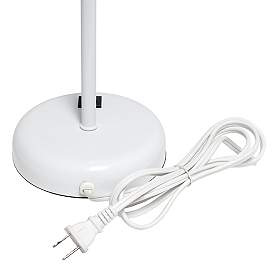 Image5 of LimeLights 19 1/2"H White Stick Table Lamp w/ Gray Shade and USB Port more views