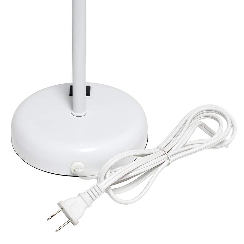 Image 5 LimeLights 19 1/2"H White Stick Table Lamp w/ Gray Shade and USB Port more views