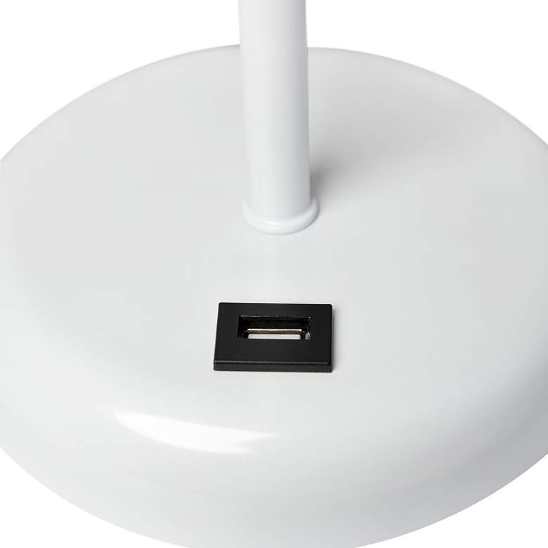 Image 6 LimeLights 19 1/2"H White Stick Table Lamp w/ Gray Shade and USB Port more views