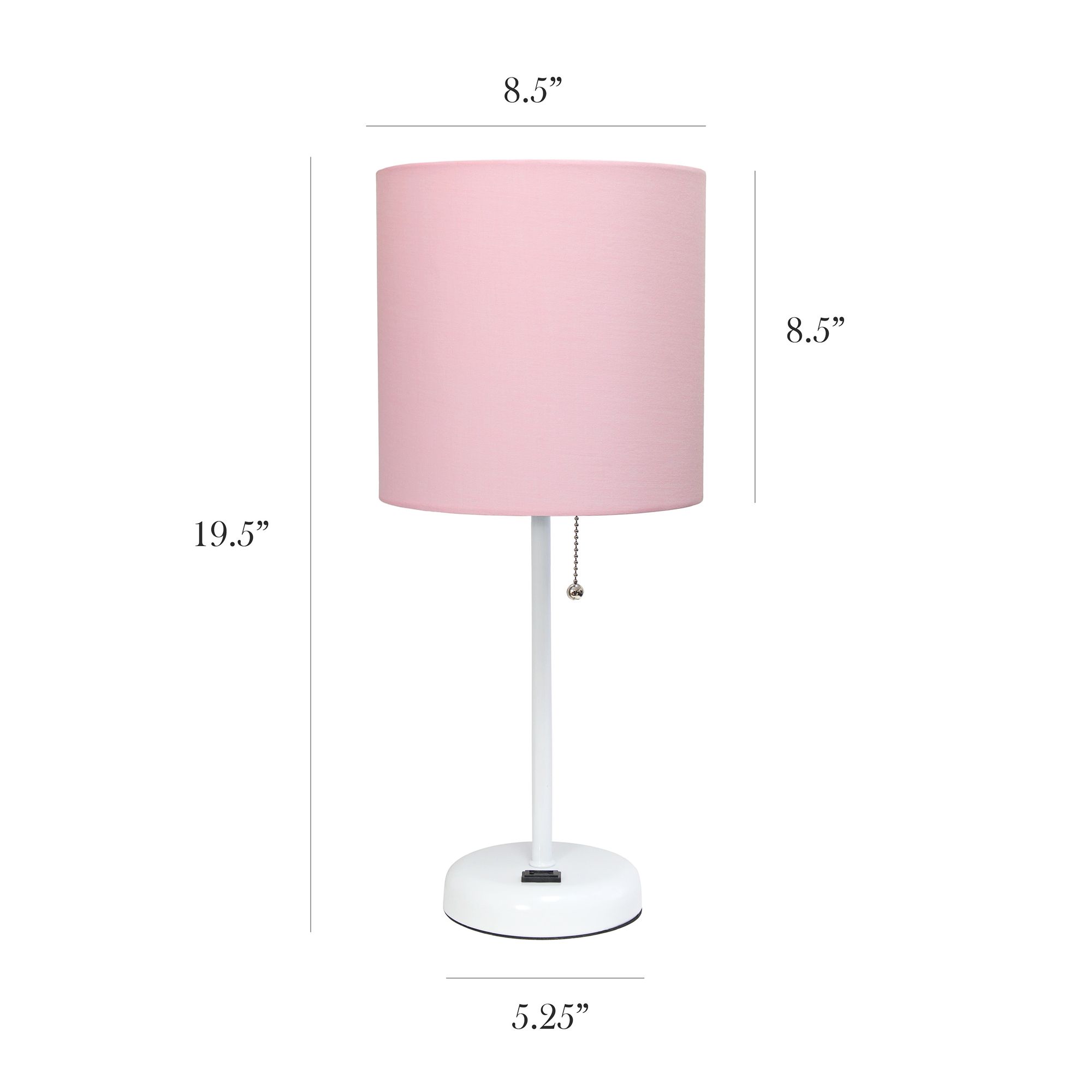 white lamp pink shade