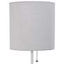 LimeLights 19 1/2"H White Stick Table Lamp with Gray Shade and Outlet