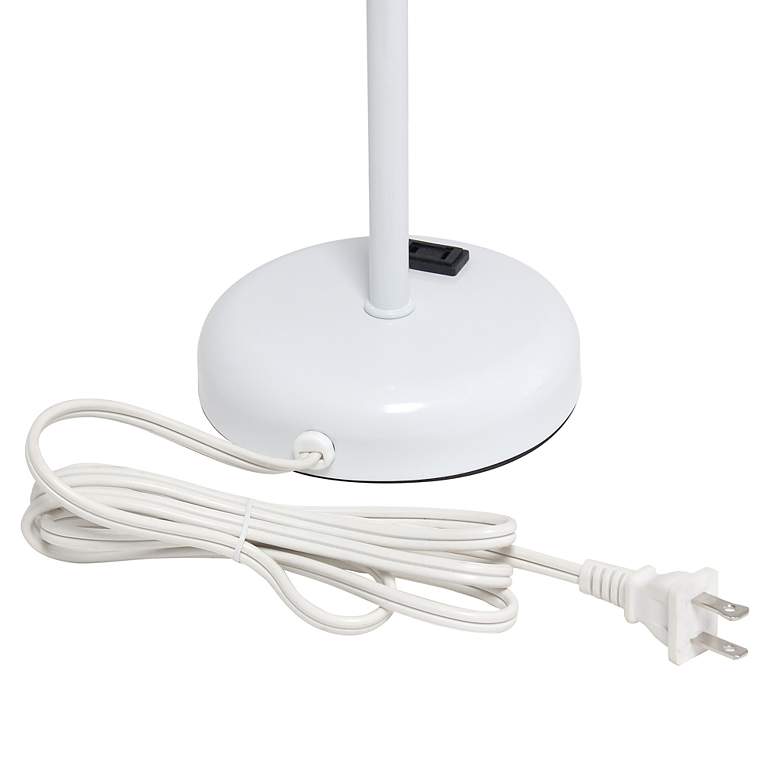 Image 6 LimeLights 19 1/2"H White Stick Table Lamp with Gray Shade and Outlet more views