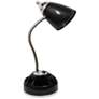 LimeLights Black Adjustable Organizer Desk Lamp with Charging Outlet in scene