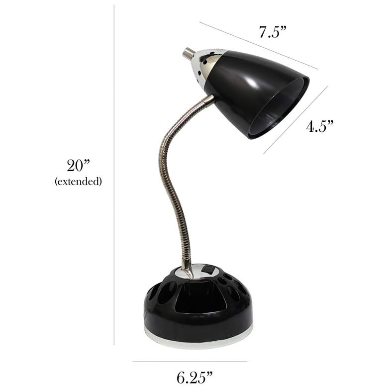 Image 6 LimeLights Black Adjustable Organizer Desk Lamp with Charging Outlet more views
