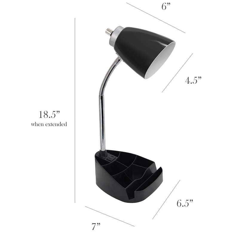 Image 7 LimeLights Black Gooseneck Organizer Desk Lamp with Outlet more views